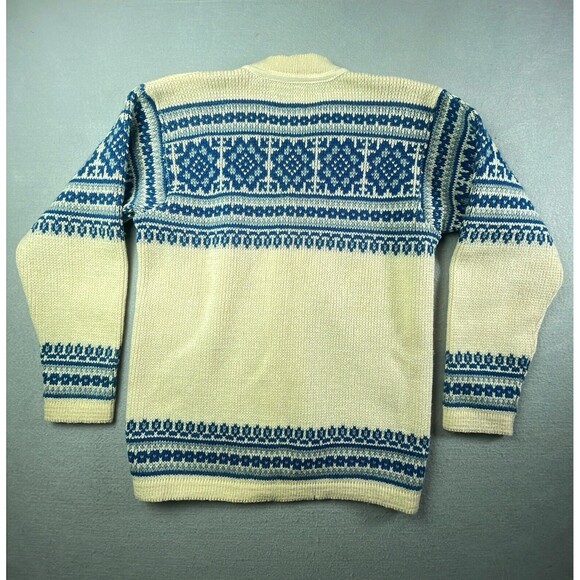 Nordstrikk Cardigan Sweater Mens Large Fair Isle Nordic Knit Wool Norway Vintage - Picture 6 of 7